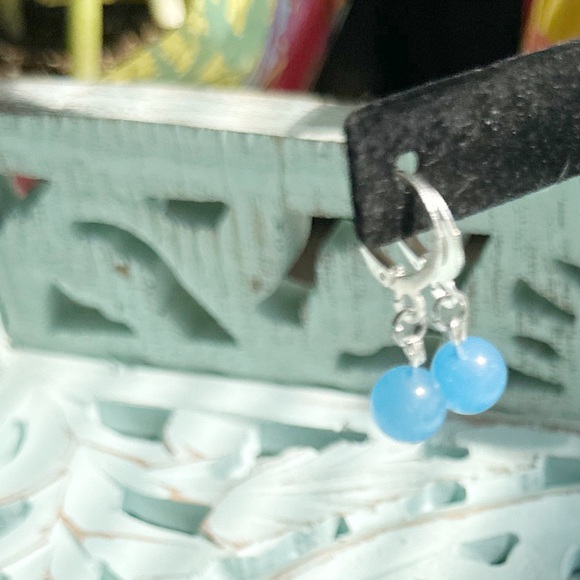 Alquimia Silver and Blue Earrings - Picture 2 of 2